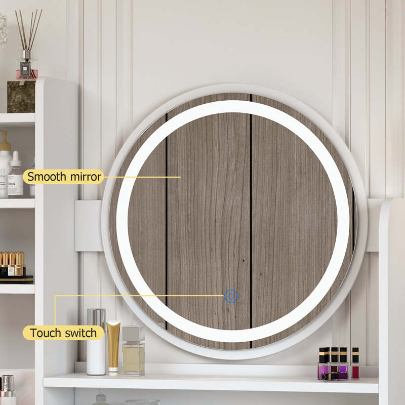 Wade Logan® Hermanson Vanity Set with Mirror & Reviews | Wayfair